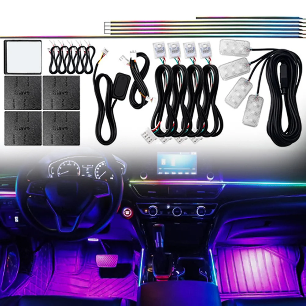 14-in-1 Automotive LED Light Strip for Car Interior with Colorful Neon Effects App Control Flexible Cuttable Design
14-in-1 Automotive LED Light Strip for Car Interior with Colorful Neon Effects App Control Flexible Cuttable Design