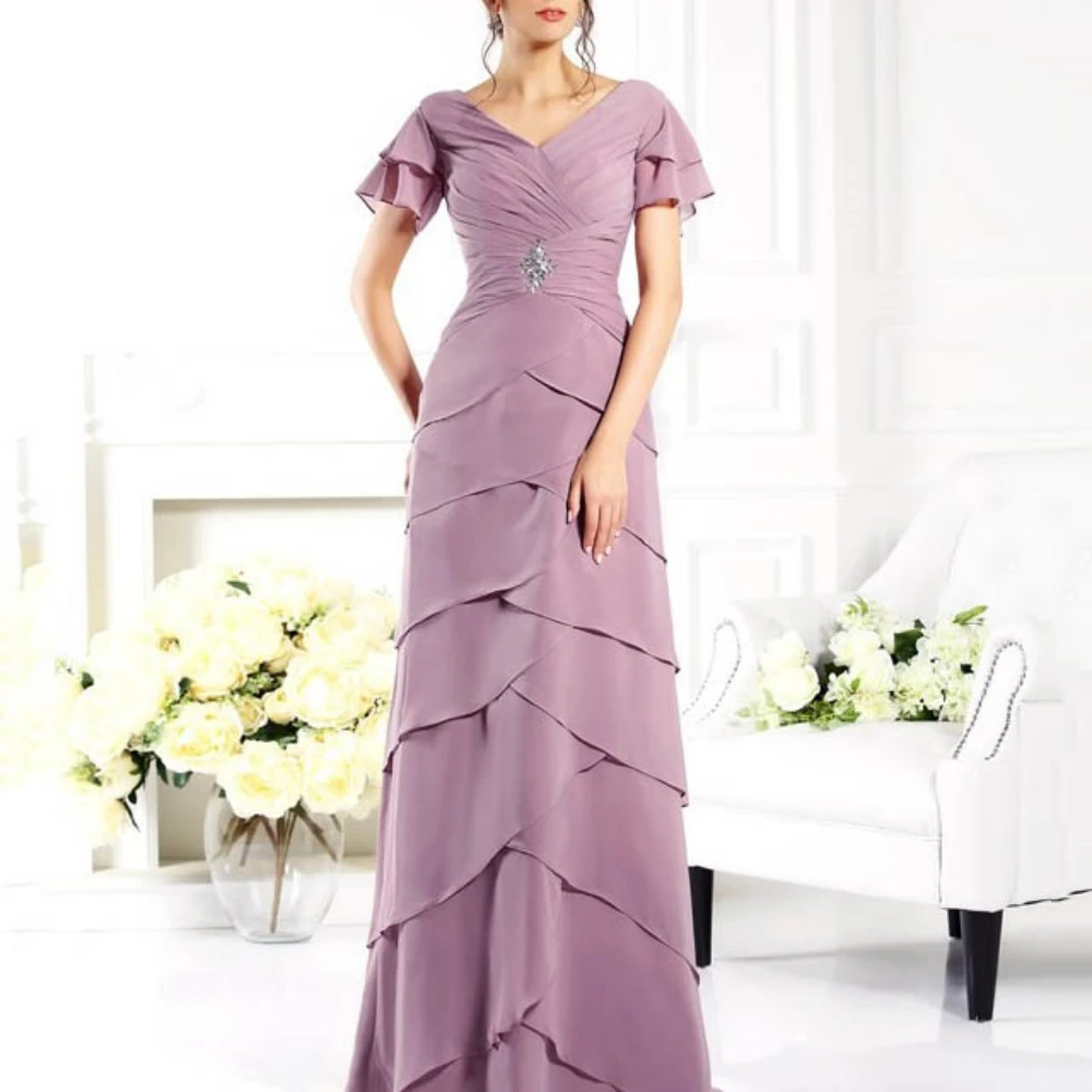 He Mei Women Gowns Simple Chiffon Straight Elegant Dress Floor Length Short Sleeves Mother Dresses Robes Invitée Mariage
He Mei Women Gowns Simple Chiffon Straight Elegant Dress Floor Length Short Sleeves Mother Dresses Robes Invitée Mariage