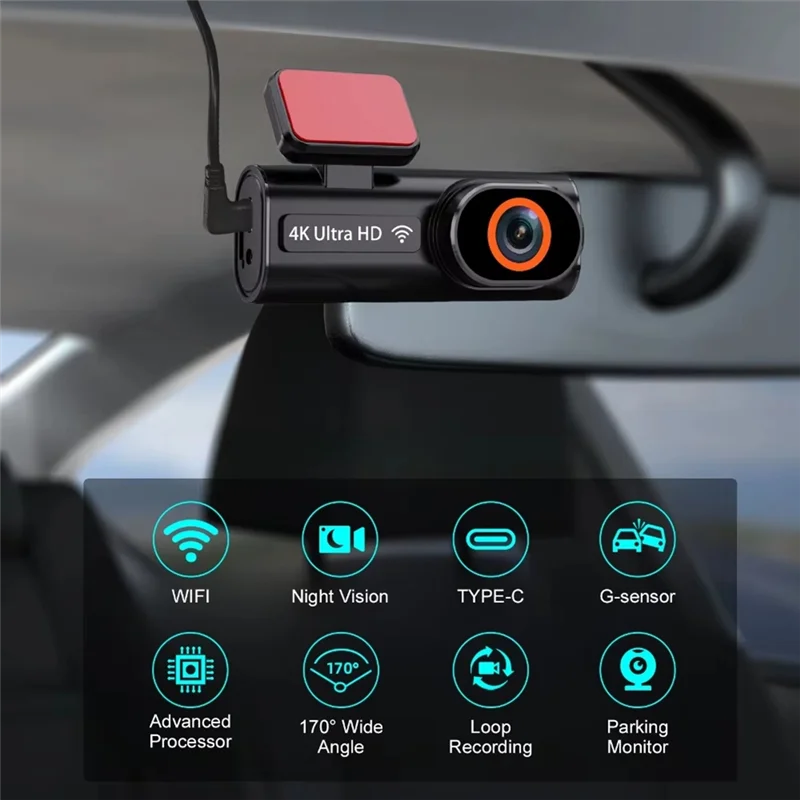 AB56-4K WIFI Mini Dash Cam CAR DVR, Black Box Security Camera Dual Lens Front & Rear 1080P
AB56-4K WIFI Mini Dash Cam CAR DVR, Black Box Security Camera Dual Lens Front & Rear 1080P
