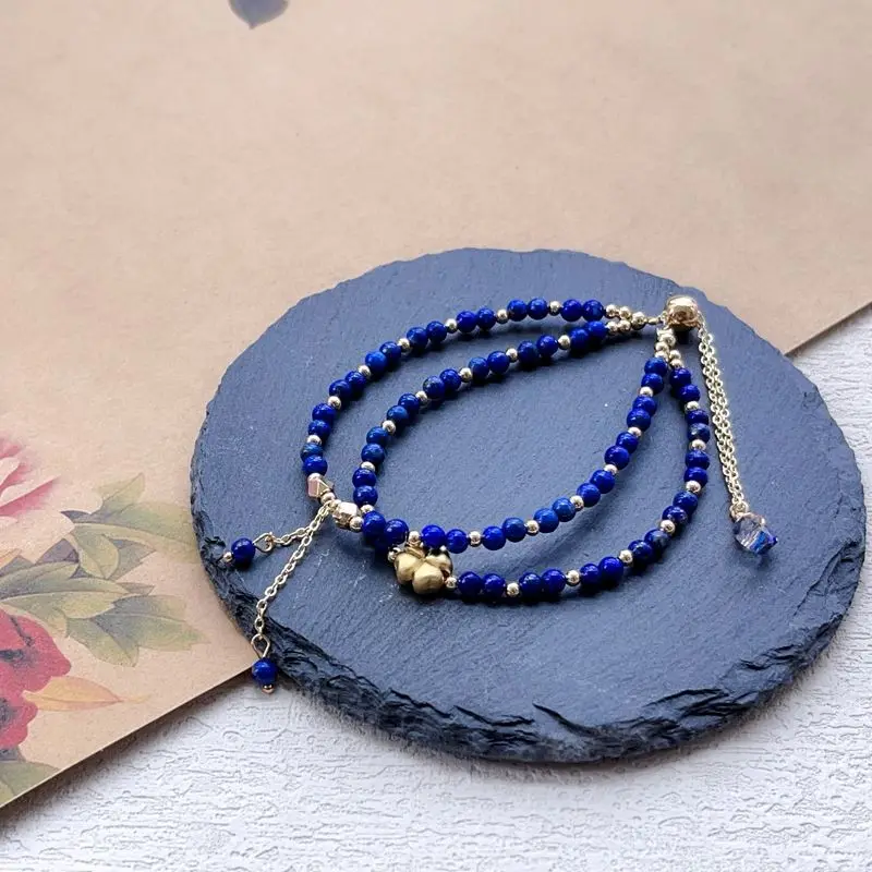 Natural Afghan Lapis Lazuli 3mm Crystal Bracelet Double-loop Jewelry for Women Elegant and Retro Style Ethnic Style Hand String
Natural Afghan Lapis Lazuli 3mm Crystal Bracelet Double-loop Jewelry for Women Elegant and Retro Style Ethnic Style Hand String