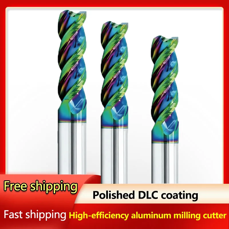 Efficient aluminum milling cutter HRC65 3 Flute 100 150mm DLC Coating Tungsten Steel Copper Plastic Cutter bit CNC Machine Tool
Efficient aluminum milling cutter HRC65 3 Flute 100 150mm DLC Coating Tungsten Steel Copper Plastic Cutter bit CNC Machine Tool
