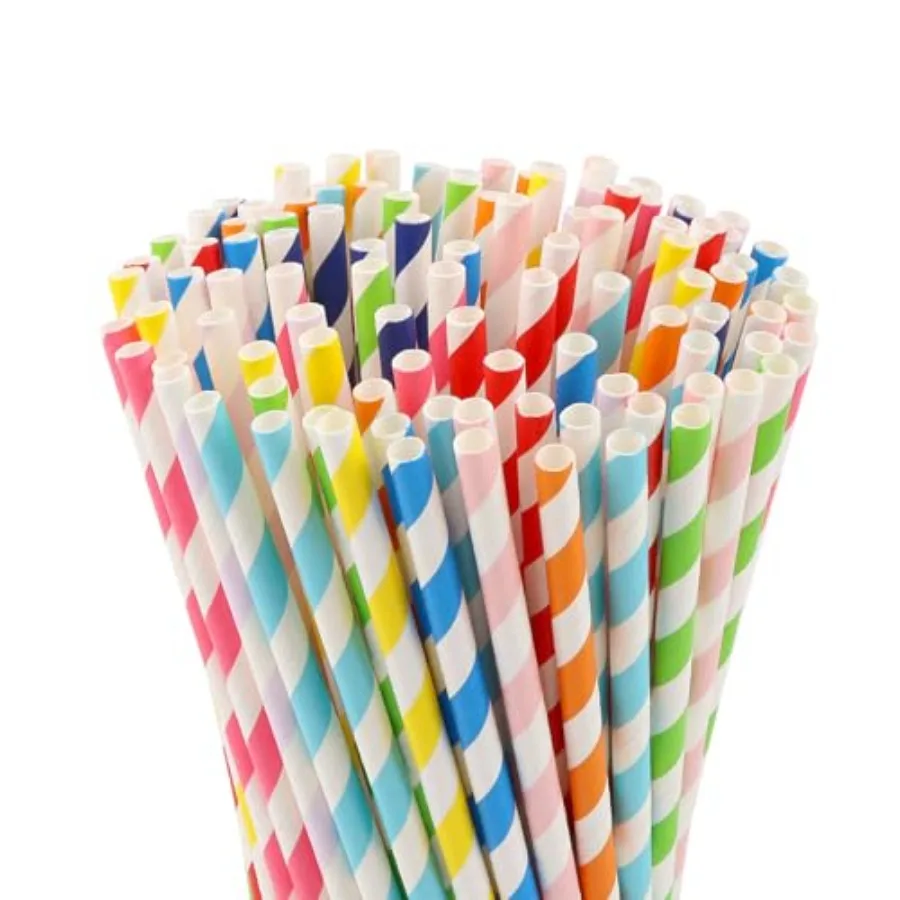 100 Pcs Biodegradable Paper Straws Assorted Rainbow Colors Striped 10 Colors for Drinks Parties Crafts
100 Pcs Biodegradable Paper Straws Assorted Rainbow Colors Striped 10 Colors for Drinks Parties Crafts