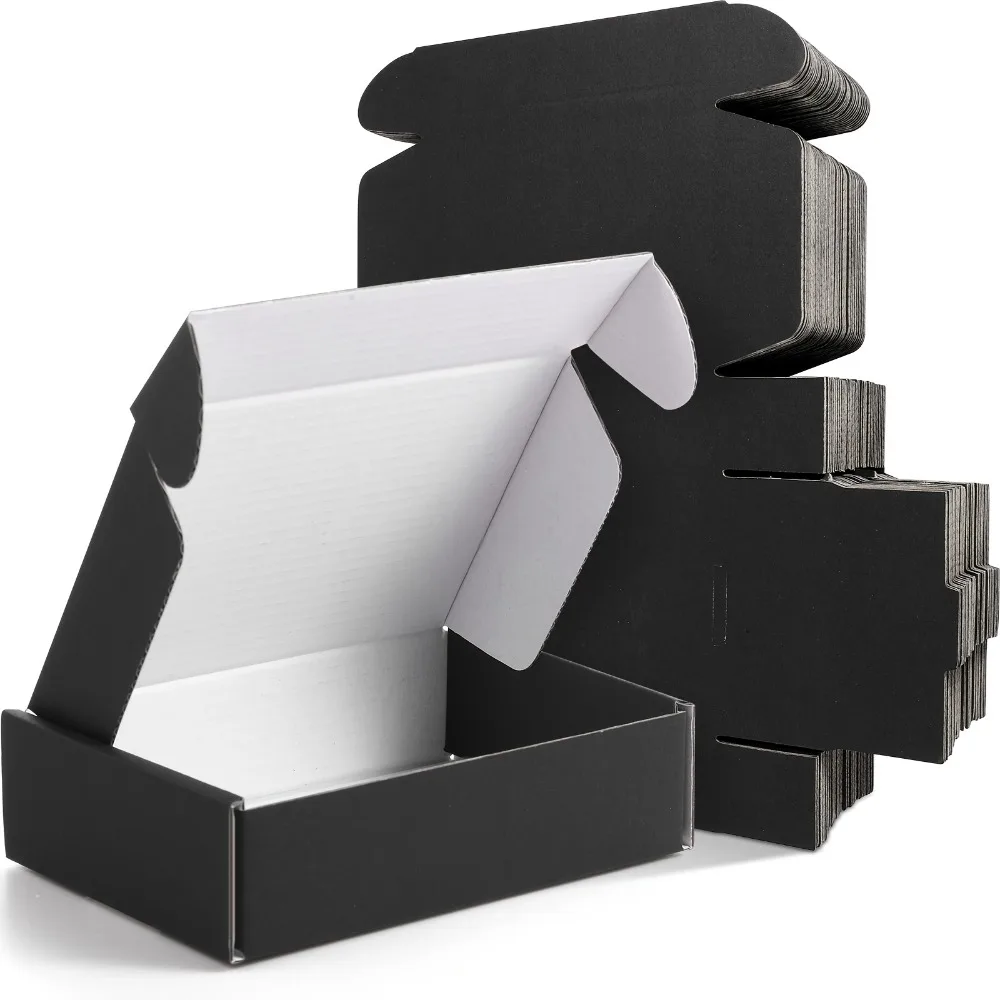 50pcs Black Corrugated Shipping Boxes - 6x4x1.6" Cardboard Mailers for Small Business Packaging, Durable Carton Boxes with Cute Design
50pcs Black Corrugated Shipping Boxes - 6x4x1.6" Cardboard Mailers for Small Business Packaging, Durable Carton Boxes with Cute Design