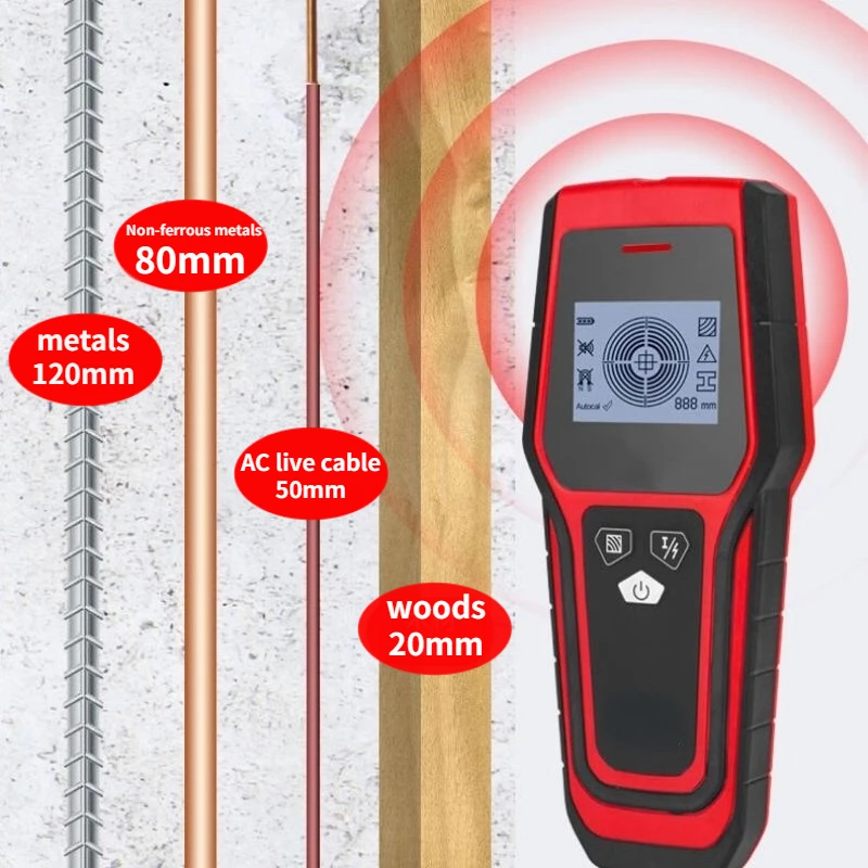 KUANGFU 5 in1 Multi-function wall detector steel metal water pipe wall wire detector high-precision depth scanner
KUANGFU 5 in1 Multi-function wall detector steel metal water pipe wall wire detector high-precision depth scanner