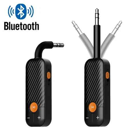 Bluetooth 5.2 Audio Receiver Transmitter 3.5mm AUX Hifi Stereo Music Wireless Adapter With Mic For Car Airplane TV PC Headphones