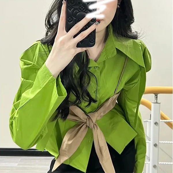 Women 2024 Spring Autumn New French Long Sleeve Patchwork Shirt Female Turn Down Collar Shirts Ladies Buttons Casual Blouse J253
Women 2024 Spring Autumn New French Long Sleeve Patchwork Shirt Female Turn Down Collar Shirts Ladies Buttons Casual Blouse J253