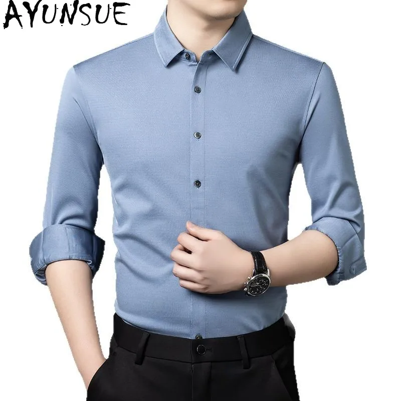 AYUNSUE High-end 100%Natural Mulberry Silk Shirt for Men 2026 Spring Summer Long Sleeve Shirts Casual Business Tops Formal Shirt
AYUNSUE High-end 100%Natural Mulberry Silk Shirt for Men 2026 Spring Summer Long Sleeve Shirts Casual Business Tops Formal Shirt