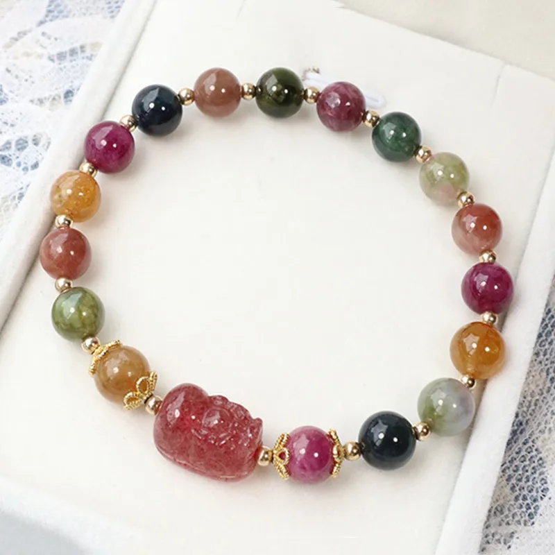 Candy Strawberry Pixiu 14k Gold Plated Tourmaline Bracelet 6mm Single Circle Jewelry
Candy Strawberry Pixiu 14k Gold Plated Tourmaline Bracelet 6mm Single Circle Jewelry