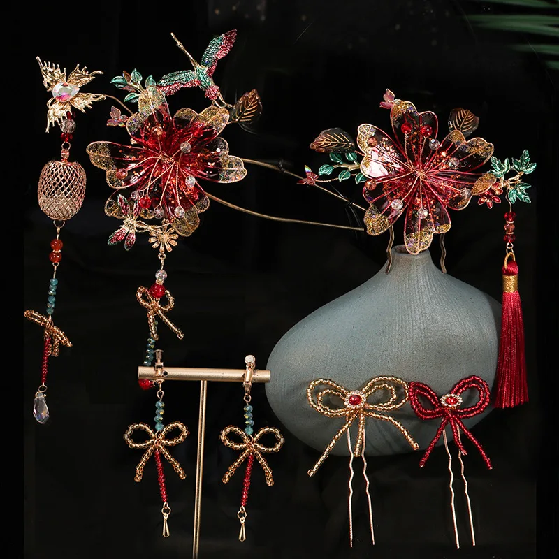 Chinese Wedding Hanfu and Gown Court Hair Accessories Ancient Costume Xiuhe Updo Lantern Hairpin
Chinese Wedding Hanfu and Gown Court Hair Accessories Ancient Costume Xiuhe Updo Lantern Hairpin