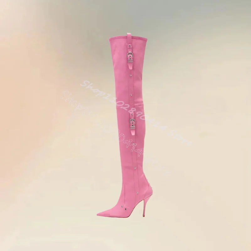 Pink Belt Fastener Buckle Pointed Toe Boots Slip On Women Shoes Thin High Heels Fashion Party Banquet 2024 Zapatos Para Mujere
Pink Belt Fastener Buckle Pointed Toe Boots Slip On Women Shoes Thin High Heels Fashion Party Banquet 2024 Zapatos Para Mujere
