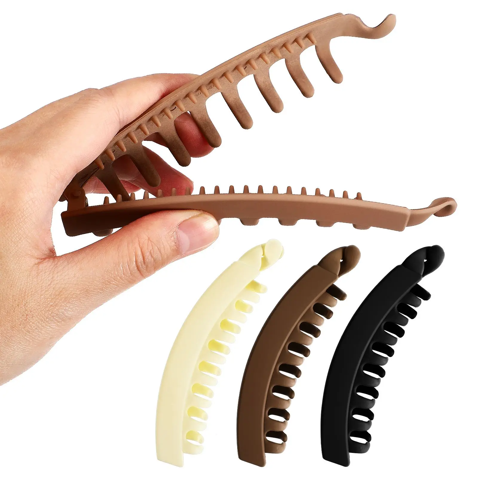 4 Pcs Elegant Design Lightweight Easy to Use Suitable for Thick Curly Hair Durable Plastic Banana Clips For Women
4 Pcs Elegant Design Lightweight Easy to Use Suitable for Thick Curly Hair Durable Plastic Banana Clips For Women