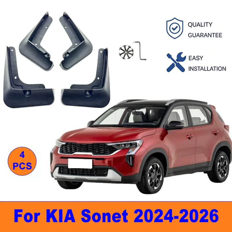 4Pcs Mud Flaps For KIA Sonet 2024-2026 - Splash Guards Front & Rear Wheel Fender Mudguards Car Exterior Protection Accessories
4Pcs Mud Flaps For KIA Sonet 2024-2026 - Splash Guards Front & Rear Wheel Fender Mudguards Car Exterior Protection Accessories