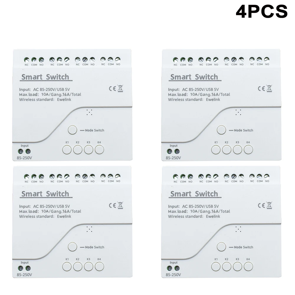 4PCS Ewelink 12v 24v 220v Usb 5v Wifi Smart Light TimerWireless Remote Control Switch Receiver Module 4CH Relay Board
4PCS Ewelink 12v 24v 220v Usb 5v Wifi Smart Light TimerWireless Remote Control Switch Receiver Module 4CH Relay Board
