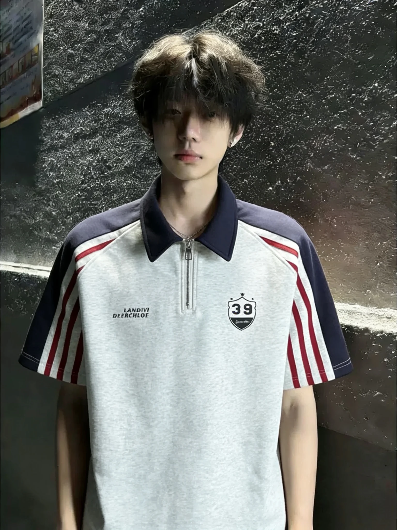 American Style Half Zip Shirt Short Sleeve Men's T-Shirt Summer Trendy Three-Stripes Color Block High-End Half Sleeve
American Style Half Zip Shirt Short Sleeve Men's T-Shirt Summer Trendy Three-Stripes Color Block High-End Half Sleeve