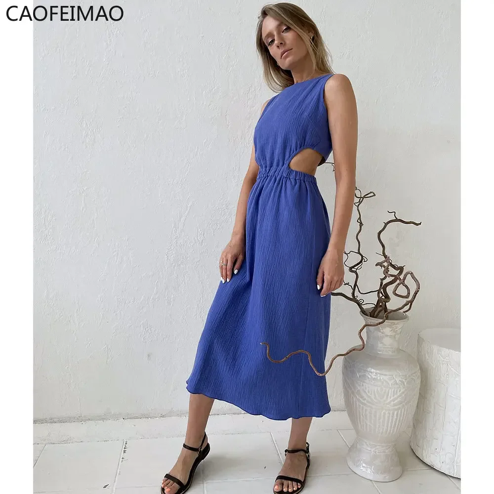 Holiday Long Dress Woman 100% Cotton Loose Splicing Summer Sleeveless Dress Casual Lady Dress 2025
Holiday Long Dress Woman 100% Cotton Loose Splicing Summer Sleeveless Dress Casual Lady Dress 2025