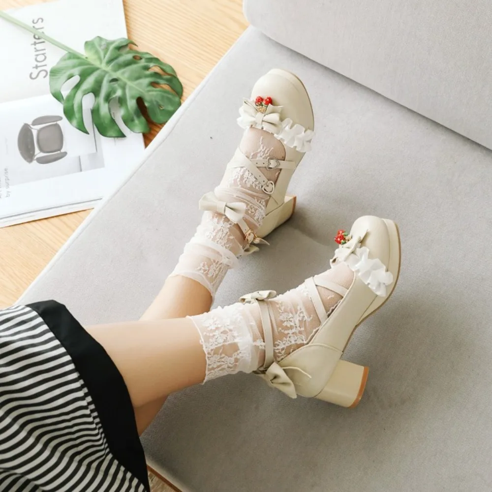 Girls' Shoes Ladies Heels Platform Cute Bow Lace Princess Mary Jane Lolita Shoes Party High Heel Buckle Women Pumps Pink 31-43
Girls' Shoes Ladies Heels Platform Cute Bow Lace Princess Mary Jane Lolita Shoes Party High Heel Buckle Women Pumps Pink 31-43