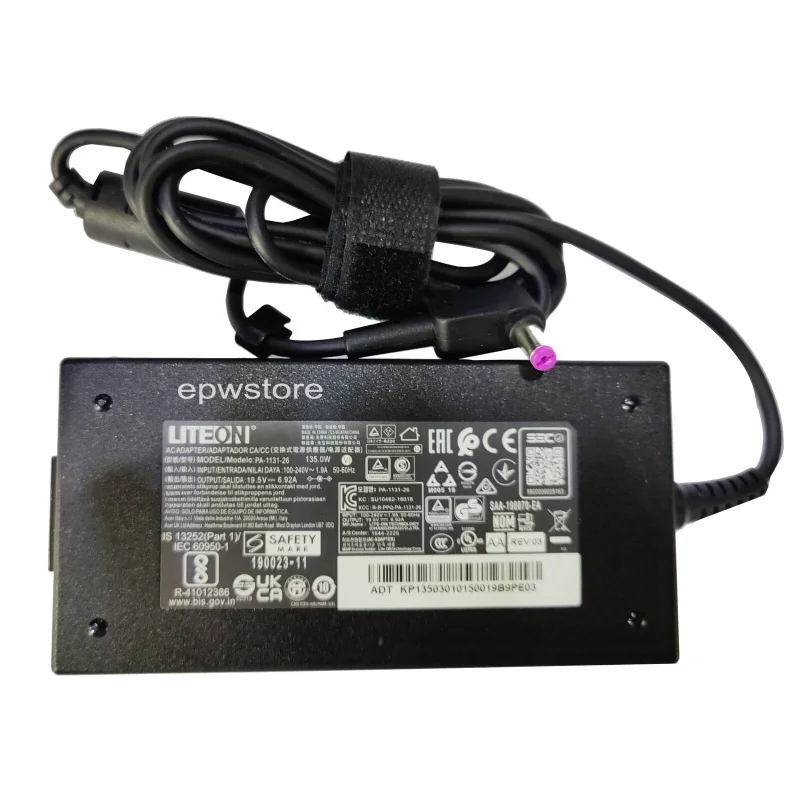 Зарядное устройство LITEON 19,5 В, 135 Вт для Acer Nitro 5 AN515-56-54DW GTX1650
Зарядное устройство LITEON 19,5 В, 135 Вт для Acer Nitro 5 AN515-56-54DW GTX1650