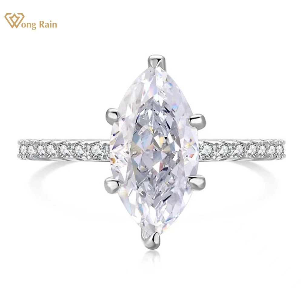 Wong Rain 925 Sterling Silver 3EX VVS1 D Color Marquise Cut 6*12 MM Real Moissanite Diamonds Gemstone Rings Fine Jewelry Gifts
Wong Rain 925 Sterling Silver 3EX VVS1 D Color Marquise Cut 6*12 MM Real Moissanite Diamonds Gemstone Rings Fine Jewelry Gifts