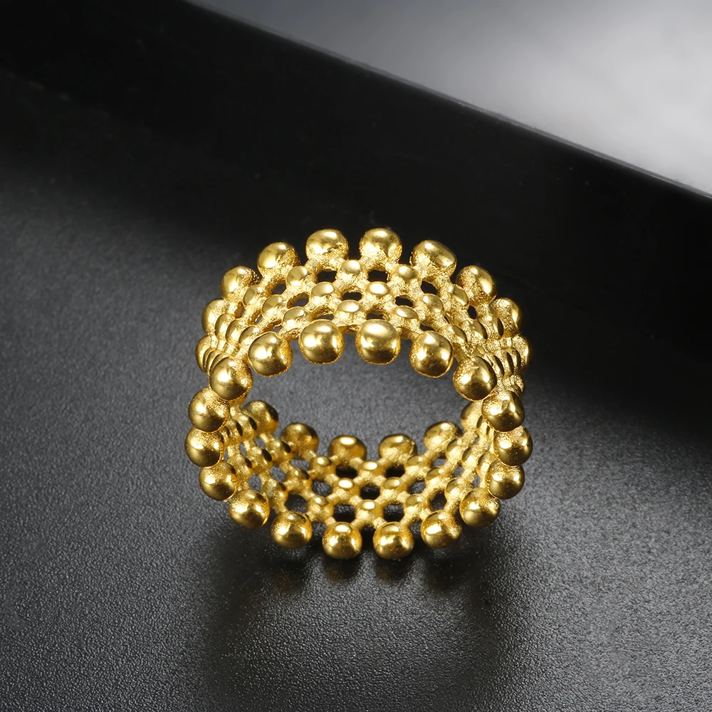 Small Round Beads Ball Ring For Women Exquisite Hollow Waterproof Metal Stainless Steel Finger Rings Trendy Fine Texture Jewelry
Small Round Beads Ball Ring For Women Exquisite Hollow Waterproof Metal Stainless Steel Finger Rings Trendy Fine Texture Jewelry