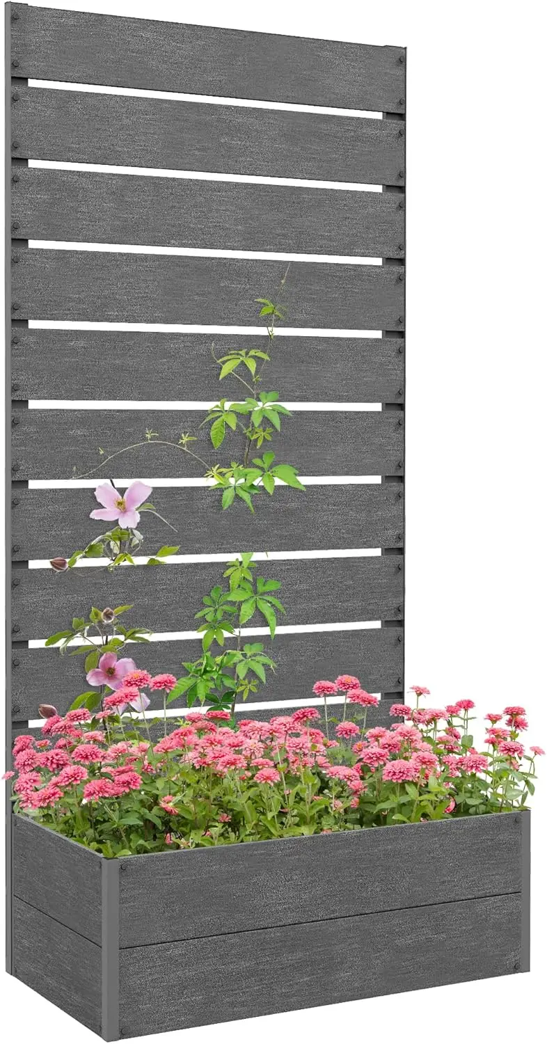 Garden Bed with Trellis for Climbing Plants, Planter Box with Self Draining Gap, Freestanding Trellis Planter for Outdoor
Garden Bed with Trellis for Climbing Plants, Planter Box with Self Draining Gap, Freestanding Trellis Planter for Outdoor