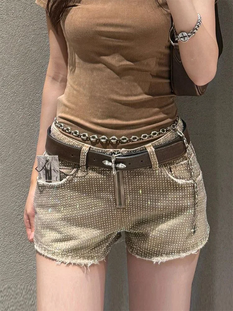 High Waist Shiny Diamond Embellished Distressed Denim Shorts Women's Summer Hot Pants Tight Fit Bodycon Wear Resistant
High Waist Shiny Diamond Embellished Distressed Denim Shorts Women's Summer Hot Pants Tight Fit Bodycon Wear Resistant
