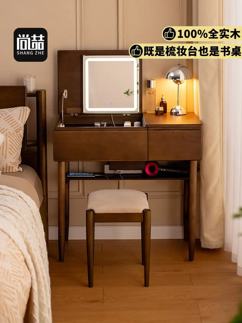 b18 all solid wood dresser bedroom small apartment French medieval flip integrated makeup table
b18 all solid wood dresser bedroom small apartment French medieval flip integrated makeup table