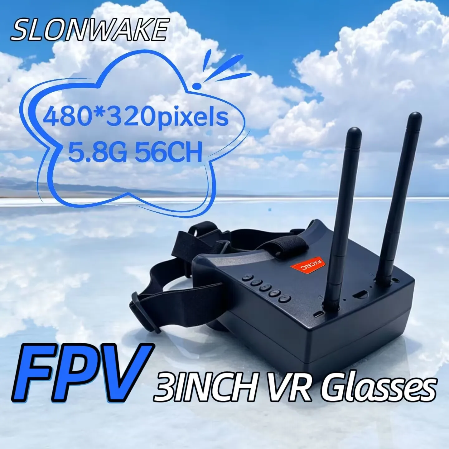 SLONWAKE New Product FPV 3inch head-mounted Video Receiver Goggles 5.8G 56CH Transmission 480*320PX 250cd/m² FPV Racing Goggles.
SLONWAKE New Product FPV 3inch head-mounted Video Receiver Goggles 5.8G 56CH Transmission 480*320PX 250cd/m² FPV Racing Goggles.