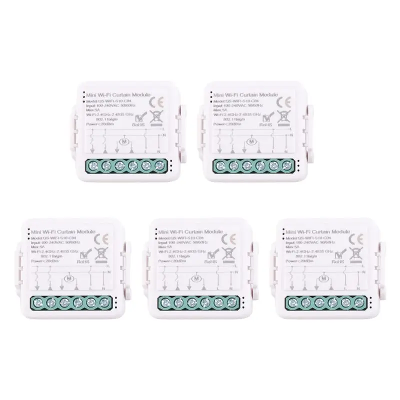 5X Tuya Smart Wifi Curtain Switch Module For Roller Shutter Electric Motor Smart Life APP Remote Control
5X Tuya Smart Wifi Curtain Switch Module For Roller Shutter Electric Motor Smart Life APP Remote Control