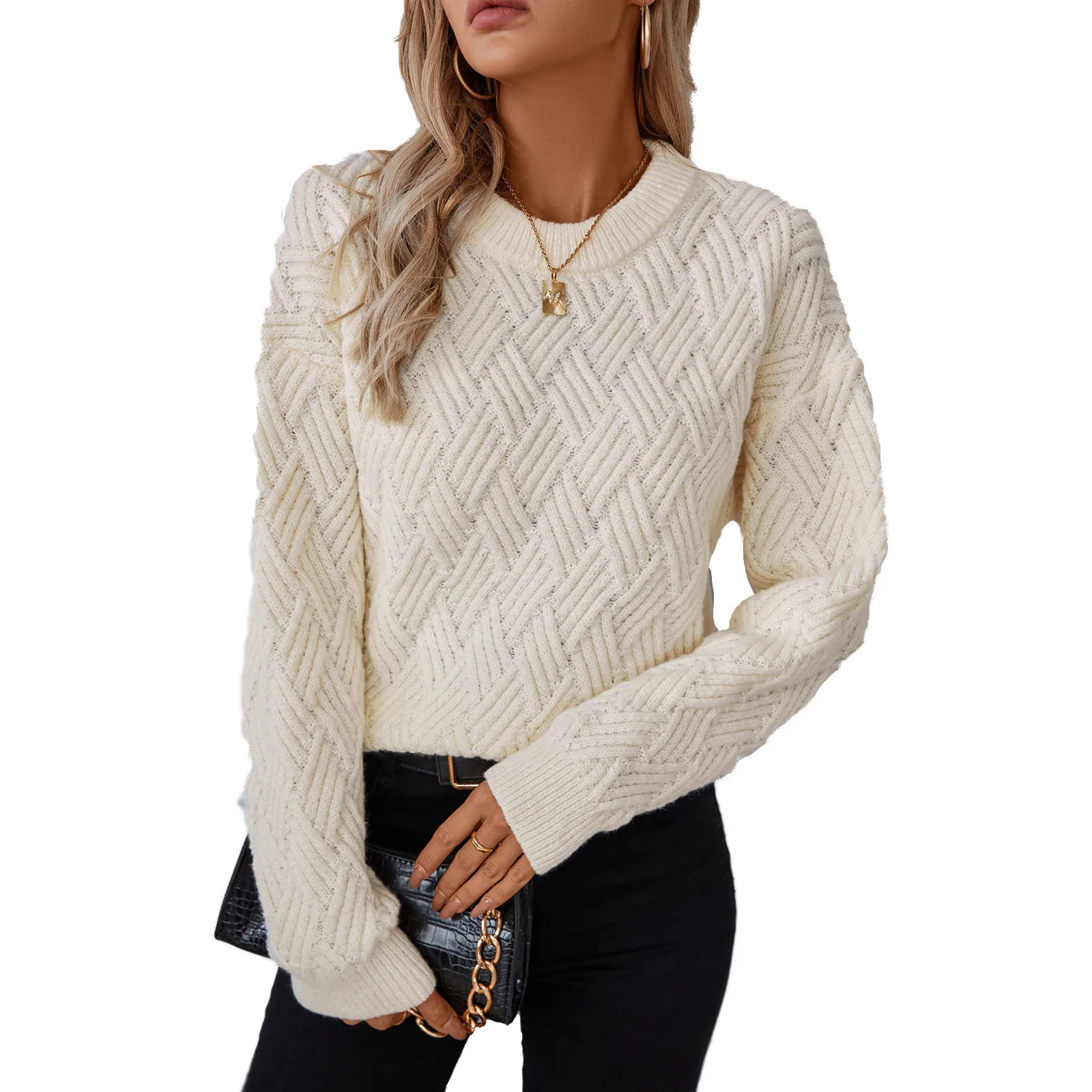Solid Color Knitted Sweater Women's 2024 Autumn And Winter New Women S Pullover Sweaters Cropped Sweaters for Women Pullover
Solid Color Knitted Sweater Women's 2024 Autumn And Winter New Women S Pullover Sweaters Cropped Sweaters for Women Pullover