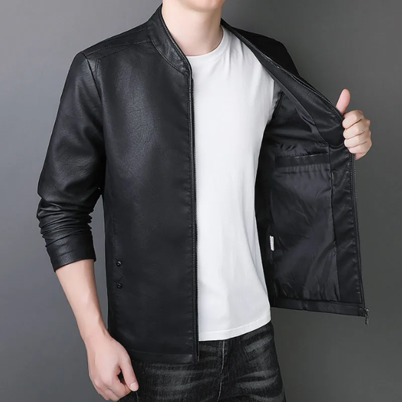 Trend Motorcycle Jacket Mens Fashion Leather Jacket Slim Fit Neckline PU Jacket Male Anti-wind Motorcycle Jackets Men Biker Coat
Trend Motorcycle Jacket Mens Fashion Leather Jacket Slim Fit Neckline PU Jacket Male Anti-wind Motorcycle Jackets Men Biker Coat
