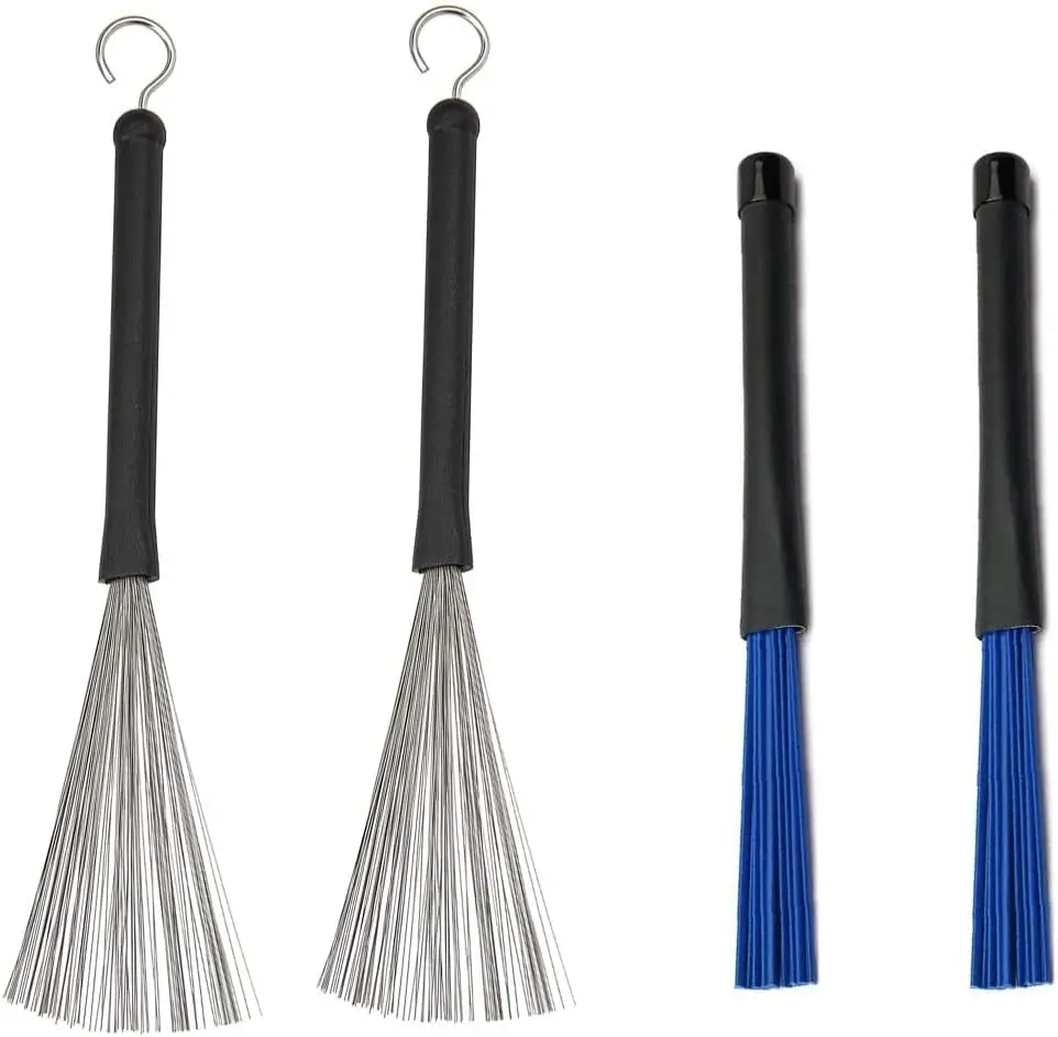 Retractable Drum Brushes Set with Steel and Nylon Brushes for Cajon Jazz Drummers
Retractable Drum Brushes Set with Steel and Nylon Brushes for Cajon Jazz Drummers