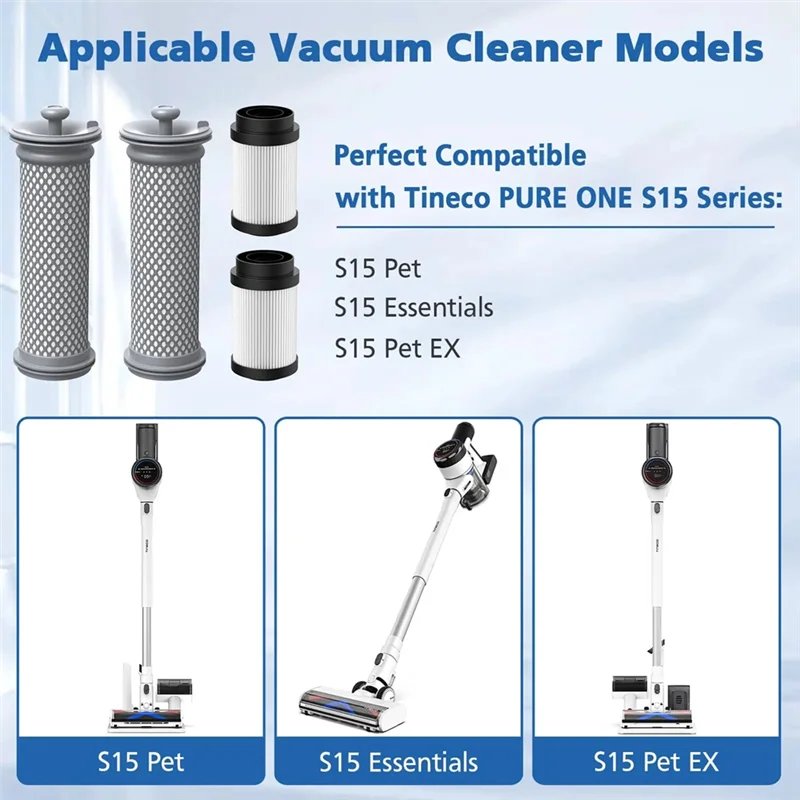 Pre Post HEPA Filter Replacement Spare Parts Accessories For Tineco PURE ONE S15 Cordless Vacuum Cleaner-Hot
Pre Post HEPA Filter Replacement Spare Parts Accessories For Tineco PURE ONE S15 Cordless Vacuum Cleaner-Hot