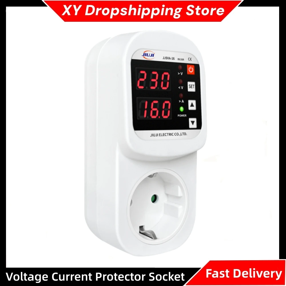 Protector Socket Voltage Current Protector LED Display Automatic Reset Safety Socket High-Power Electrical Appliances Socket
Protector Socket Voltage Current Protector LED Display Automatic Reset Safety Socket High-Power Electrical Appliances Socket