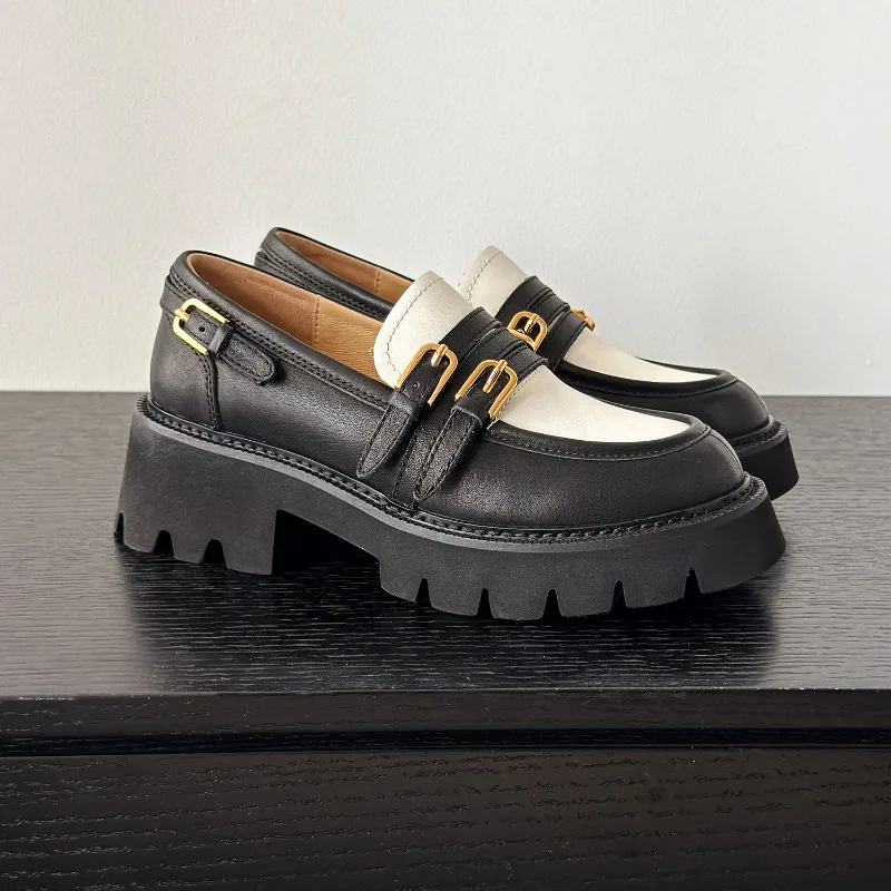 Fashion Women Casual Leather Shoes Genuine Leather Thick-sole Height-increasing Platform Loafers Trendy Slip-on Party Shoes
Fashion Women Casual Leather Shoes Genuine Leather Thick-sole Height-increasing Platform Loafers Trendy Slip-on Party Shoes