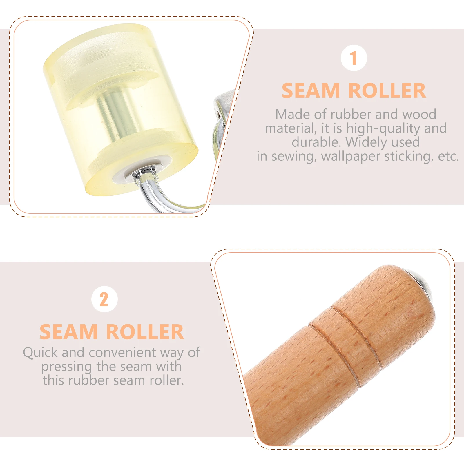 1Pcs Pressure Roller Rubber Seam Roller for Vinyl Stickers Quilting Wooden Handle Pressing Tool for Household Projects
1Pcs Pressure Roller Rubber Seam Roller for Vinyl Stickers Quilting Wooden Handle Pressing Tool for Household Projects
