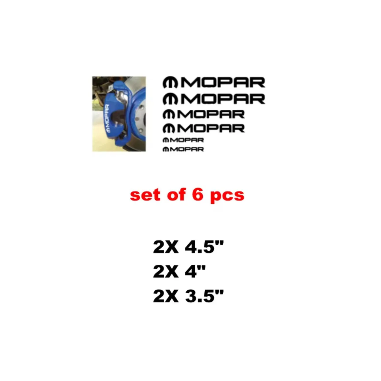 6x BRAKE CALIPER VINYL STICKER DECAL FITS MOPAR - 751 HEAT RESISTANT VINYL - 3 SIZES
6x BRAKE CALIPER VINYL STICKER DECAL FITS MOPAR - 751 HEAT RESISTANT VINYL - 3 SIZES