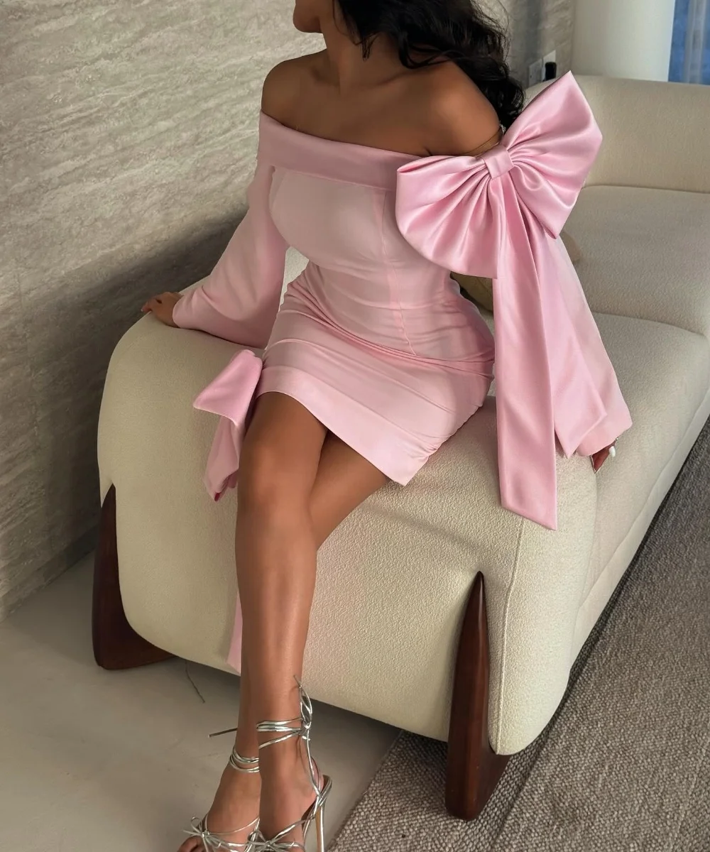 Customized Sexy Jersey Bow Pleat Sheath Off-the-shoulder Short Dresses Bespoke Occasion Chinese Style Simple
Customized Sexy Jersey Bow Pleat Sheath Off-the-shoulder Short Dresses Bespoke Occasion Chinese Style Simple