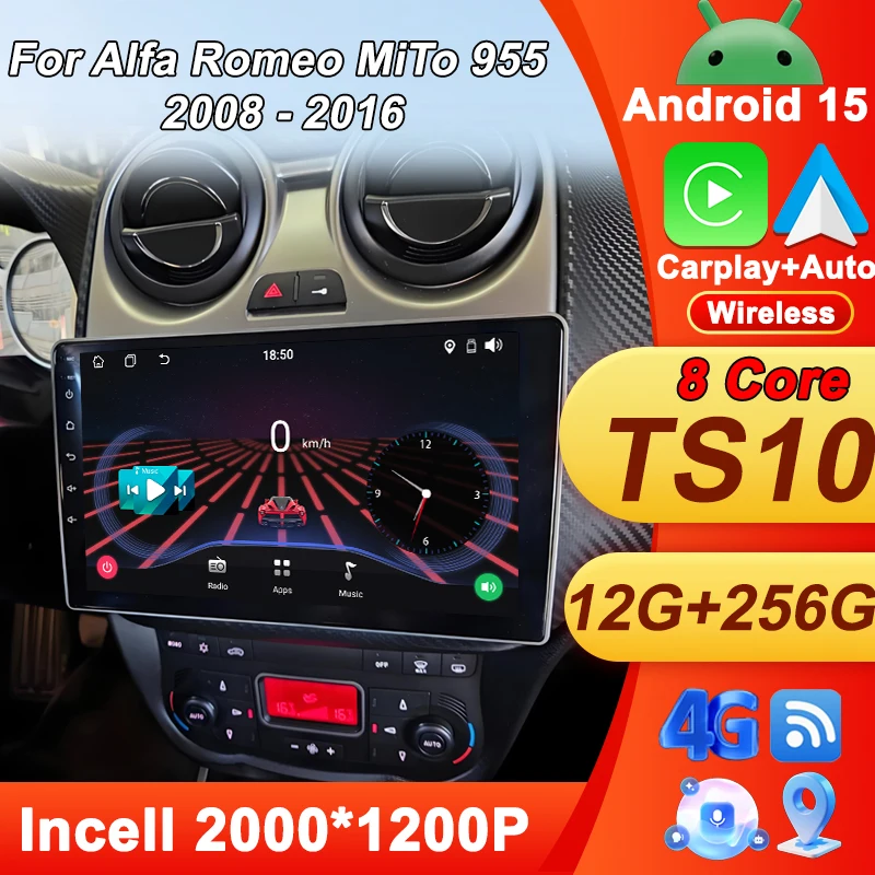 Autoradio Stereo For Alfa Romeo MiTo 955 2008 - 2016 Android 15 2 Din Car Radio Wireless Carplay Auto GPS 8 Core FM 4G Wifi DSP
Autoradio Stereo For Alfa Romeo MiTo 955 2008 - 2016 Android 15 2 Din Car Radio Wireless Carplay Auto GPS 8 Core FM 4G Wifi DSP