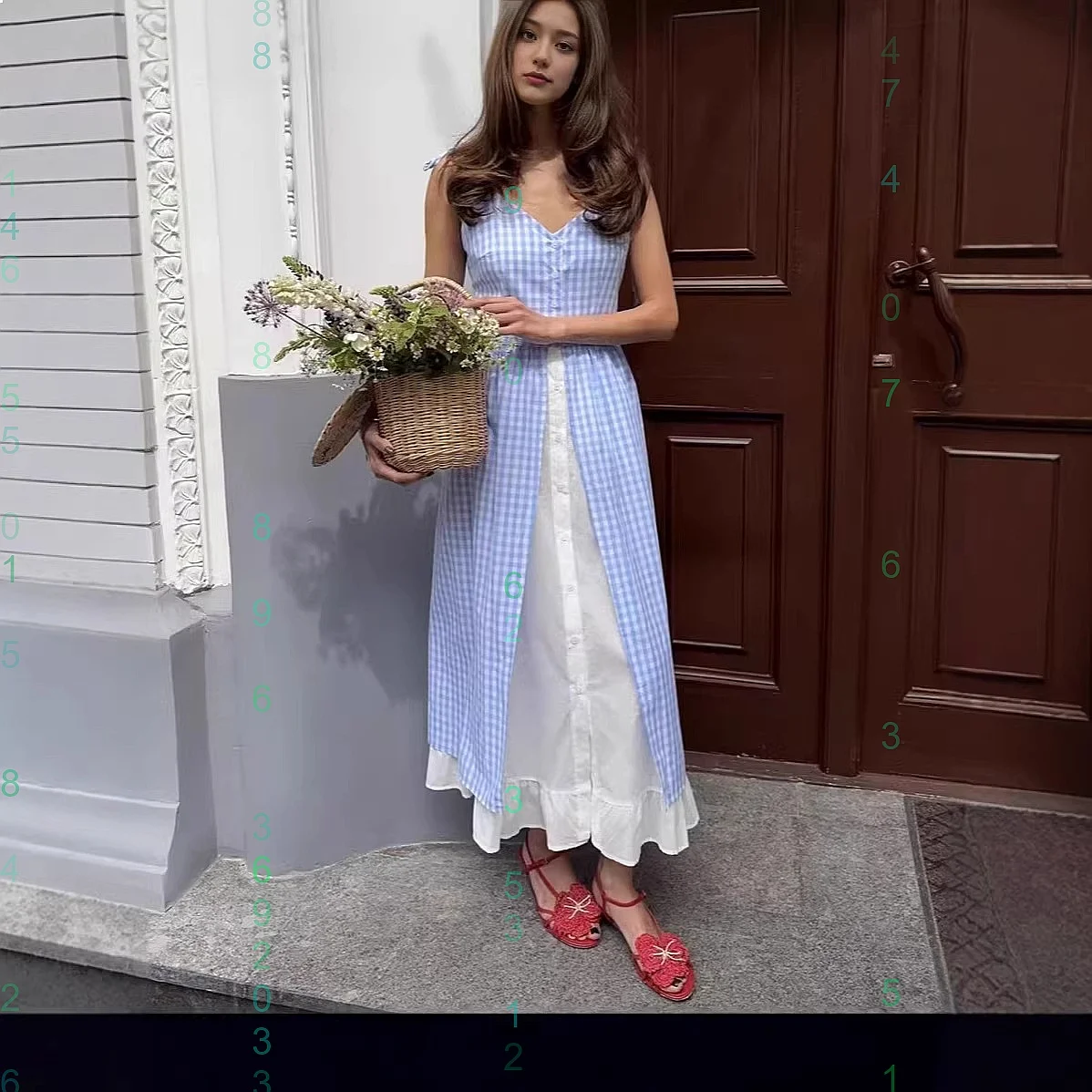 Blue White Gingham Dress Button Down Dress Suspender Dresses Spring Summer
Blue White Gingham Dress Button Down Dress Suspender Dresses Spring Summer