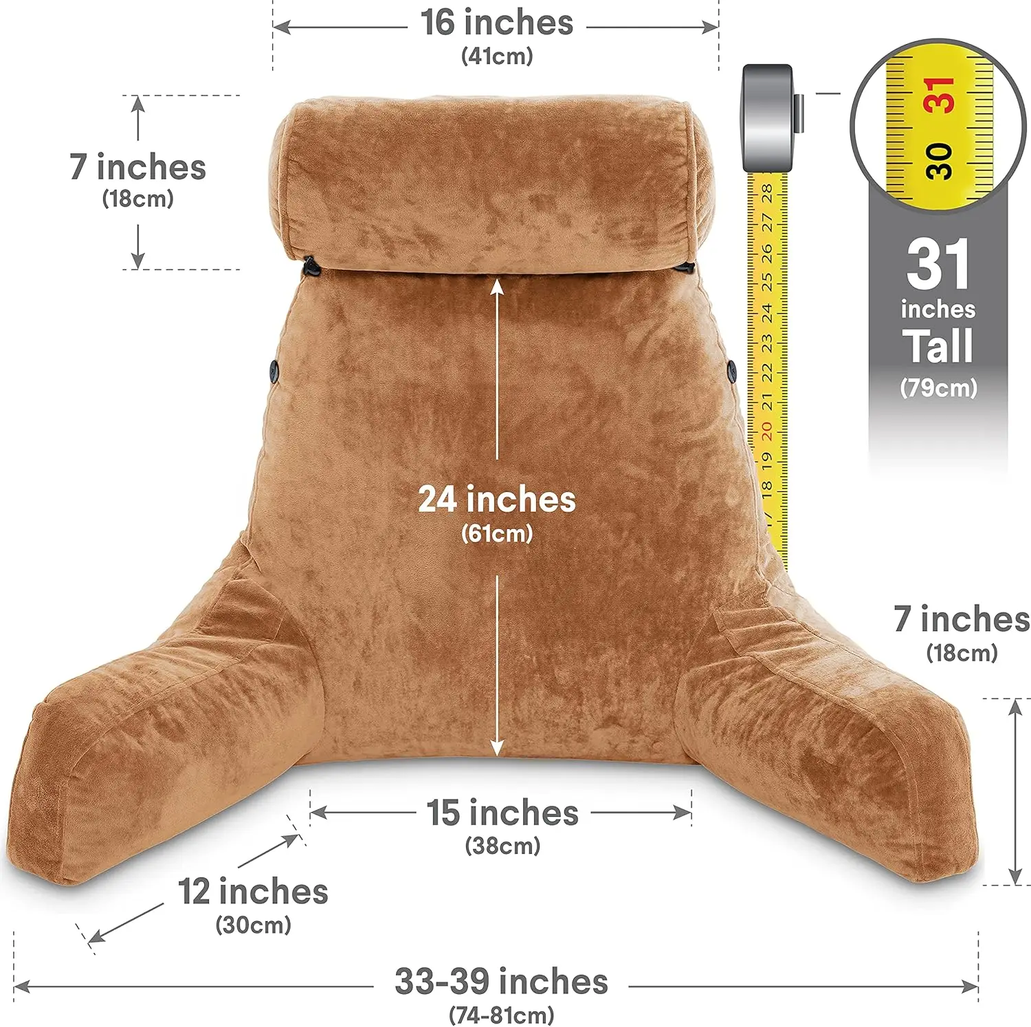 Husband Pillow Xxl Reading Pillow For Bed Backrest With Arms - Tan Adult - Unmatched Support Pillow For Sitting Up In Bed -
Husband Pillow Xxl Reading Pillow For Bed Backrest With Arms - Tan Adult - Unmatched Support Pillow For Sitting Up In Bed -