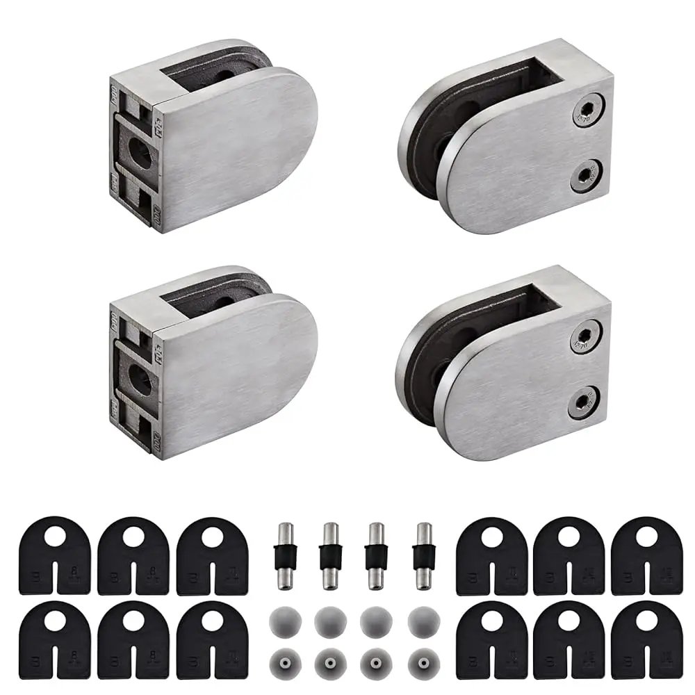 Glass Clamp - 4PCS Glass Bracket for 1/3 \-1/2\ Tempered Glass, Stainless Steel 304 Flat Back Round Glass Clip Polished for B
Glass Clamp - 4PCS Glass Bracket for 1/3 \-1/2\ Tempered Glass, Stainless Steel 304 Flat Back Round Glass Clip Polished for B