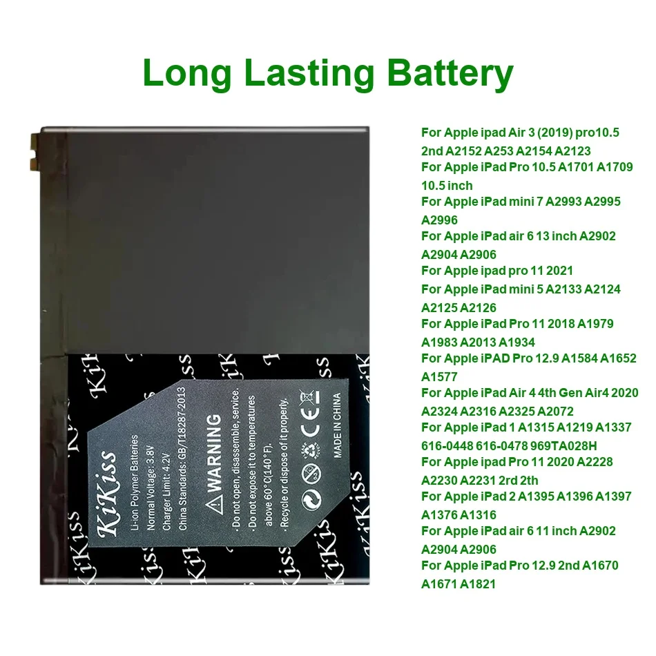Battery PAD2 pro12.9 For Apple iPad 1 2 Air 3 4 4TH 6 13 Inch A2902 A2904 A2906 11 Pro 2ND Mini 2020 2019 2021 2013 2018 2017
Battery PAD2 pro12.9 For Apple iPad 1 2 Air 3 4 4TH 6 13 Inch A2902 A2904 A2906 11 Pro 2ND Mini 2020 2019 2021 2013 2018 2017