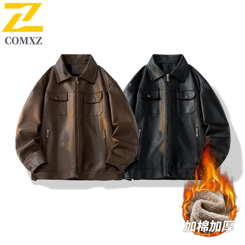 COMXZ Thickened Outdoor Men Leather Jacket Adventure Wind Resistant Warm Leather Coat Urban Street Cozy Light Autumn Clothing
COMXZ Thickened Outdoor Men Leather Jacket Adventure Wind Resistant Warm Leather Coat Urban Street Cozy Light Autumn Clothing