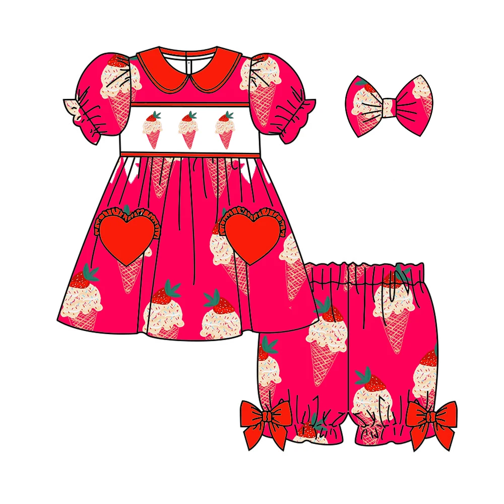 Short-Sleeve Stretch Boutique Girl Suit Cartoon Watermelon Popsicle Print Shorts Set Bow 2 Piece Set Milk Silk
Short-Sleeve Stretch Boutique Girl Suit Cartoon Watermelon Popsicle Print Shorts Set Bow 2 Piece Set Milk Silk