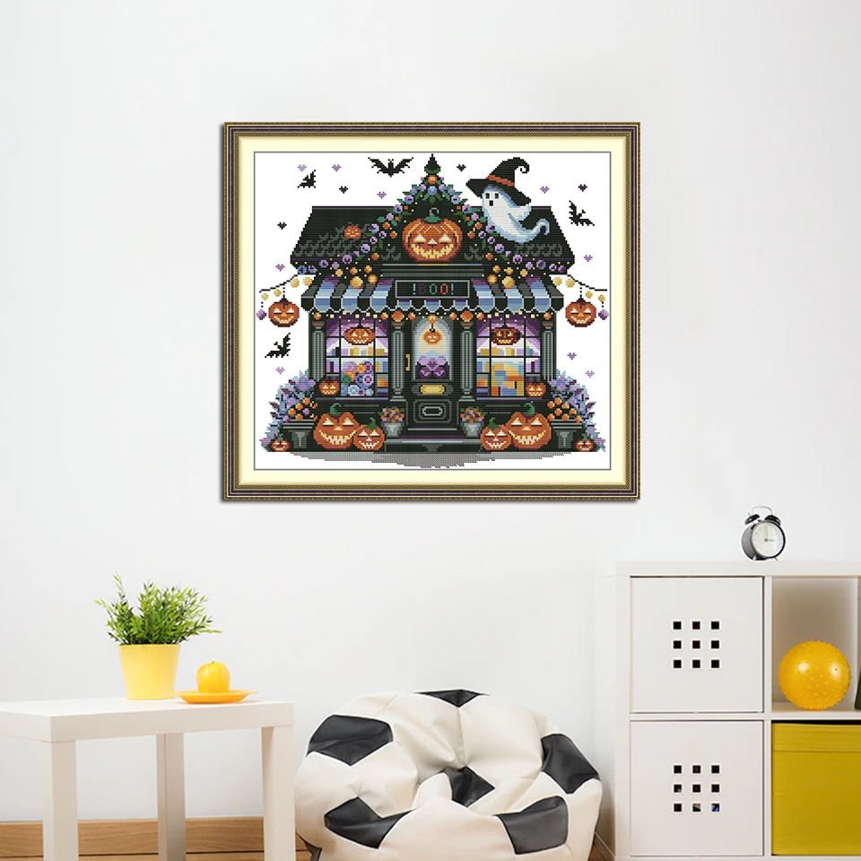 JoySunday Cross Stitch Kit Halloween Cottage Printed Counted Fabric Aida 16/14/11CT DIY Embroidery Set Home Decor Factory Supply
JoySunday Cross Stitch Kit Halloween Cottage Printed Counted Fabric Aida 16/14/11CT DIY Embroidery Set Home Decor Factory Supply