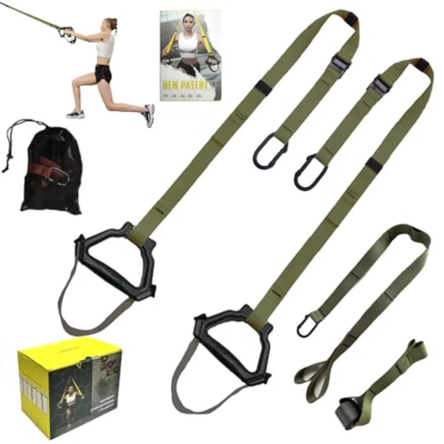 Bodyweight Resistance Training Straps, Complete Home Gym Fitness Trainer kit for Full-Body Workout, Included Door Anchor, Exten
Bodyweight Resistance Training Straps, Complete Home Gym Fitness Trainer kit for Full-Body Workout, Included Door Anchor, Exten