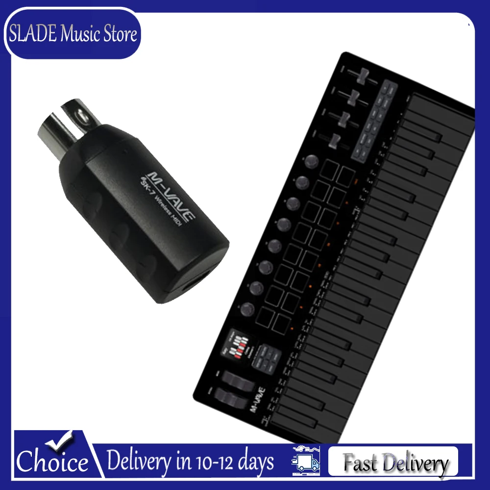 M-VAVE SMK-37 PRO 37-Key MIDI Controller - 16 RGB Pads 8 Knobs Built-in Synthesizer Portable Music Production Black Keyboard
M-VAVE SMK-37 PRO 37-Key MIDI Controller - 16 RGB Pads 8 Knobs Built-in Synthesizer Portable Music Production Black Keyboard