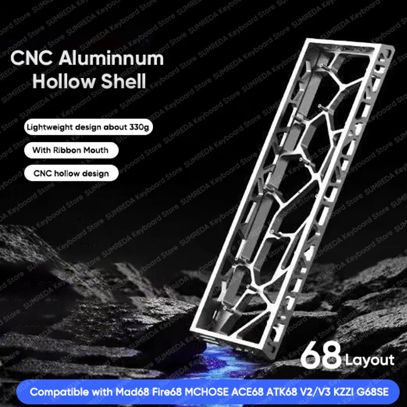H68 Mad68 Mchose ACE68 Полый алюминиевый чехол для клавиатуры 68% раскладки для Mad 68he Fire68 ATK68 V2 KZZI G68SE G65 Игровая клавиатура
H68 Mad68 Mchose ACE68 Полый алюминиевый чехол для клавиатуры 68% раскладки для Mad 68he Fire68 ATK68 V2 KZZI G68SE G65 Игровая клавиатура