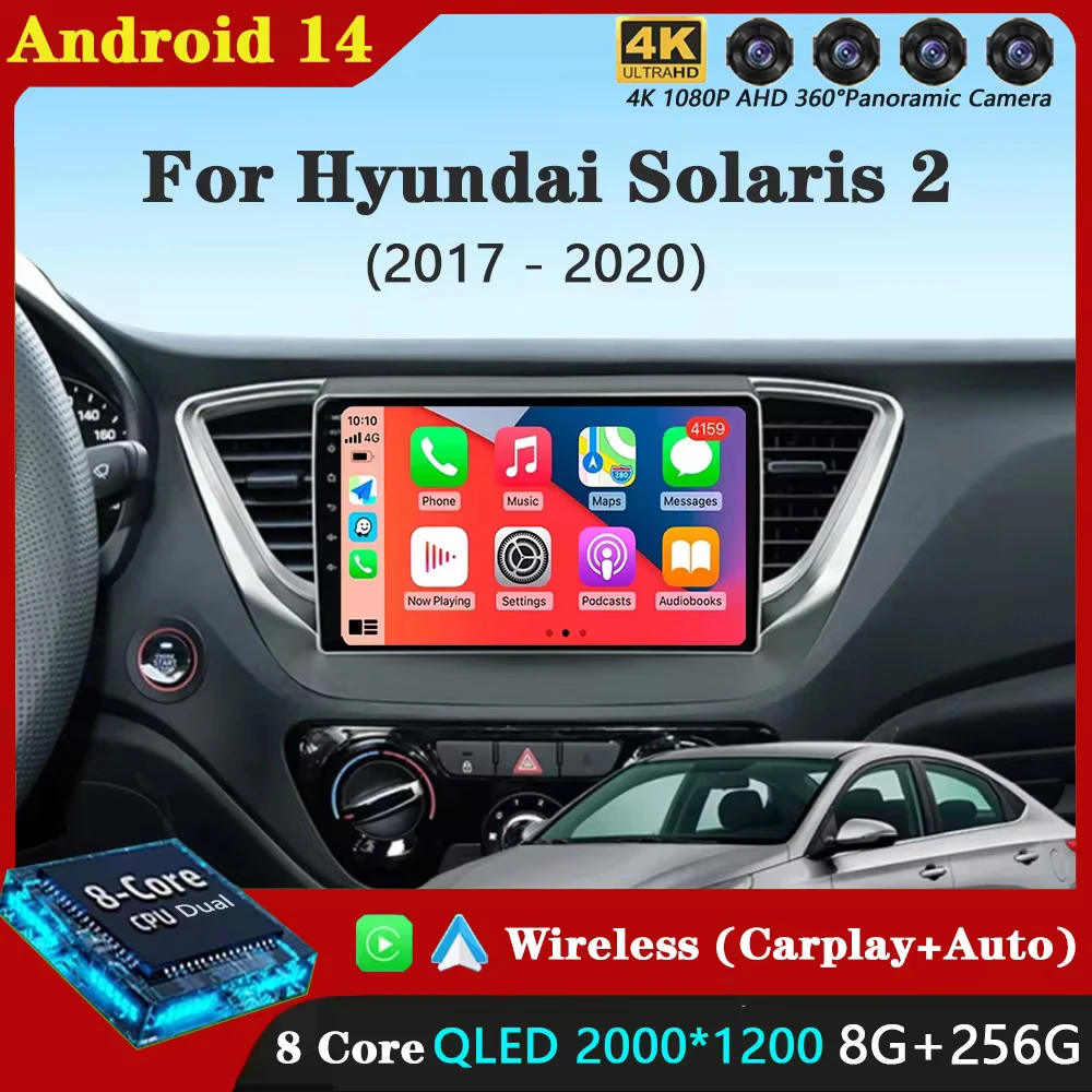 Для Hyundai Solaris 2 Verna Accent 2017 2018 2019 2020 Android 14 Автомобильный радиоприемник Мультимедийный стереоплеер Навигация GPS Головное устройство BT
Для Hyundai Solaris 2 Verna Accent 2017 2018 2019 2020 Android 14 Автомобильный радиоприемник Мультимедийный стереоплеер Навигация GPS Головное устройство BT