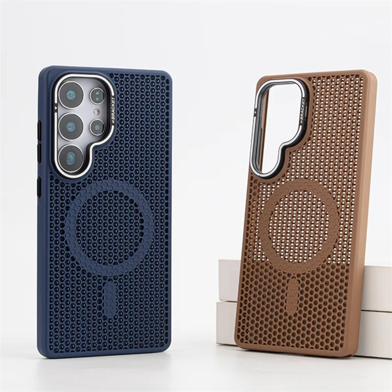 Alloy Lens Holder MagSafe Phone Case For Samsung Galaxy S24 S23 S25 Ultra Plus Wireless Charging Hollow Heat Dissipation Cover
Alloy Lens Holder MagSafe Phone Case For Samsung Galaxy S24 S23 S25 Ultra Plus Wireless Charging Hollow Heat Dissipation Cover